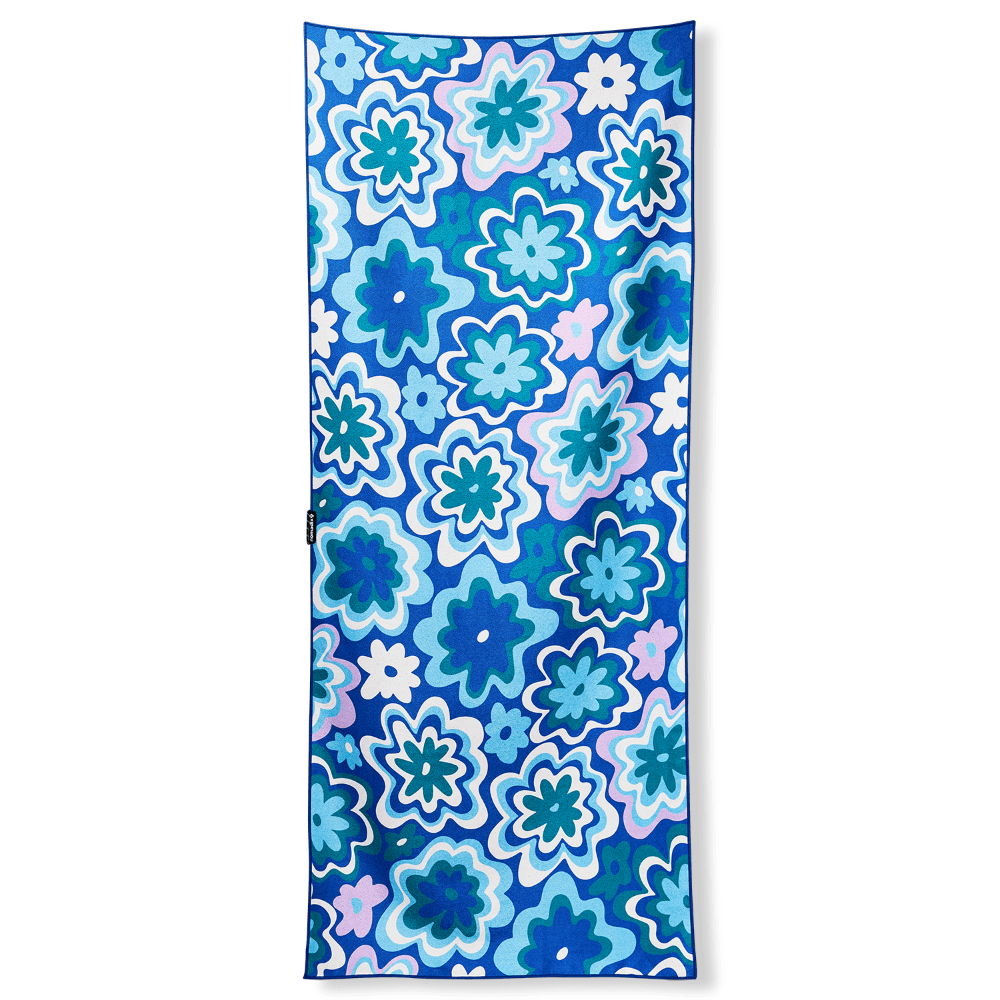 ORIGINAL TOWEL - GROOVY FLOWERS BLUE GREEN